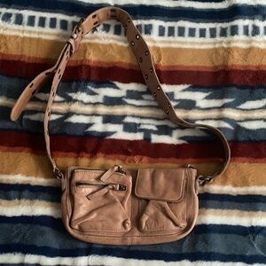Free People Brown Leather Crossbody Bag